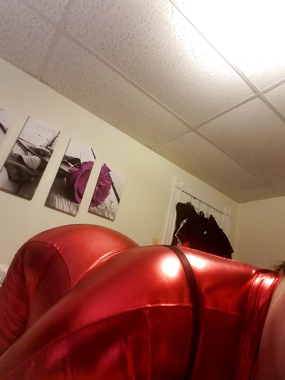 Shiny Red Catsuit, Zenati, Gas Mask, Harness, Strapon #107081198