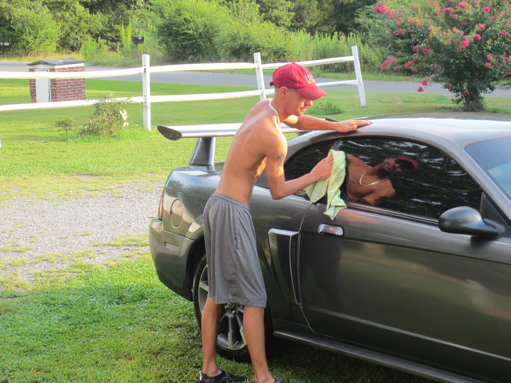 hot guy washing car #107004397