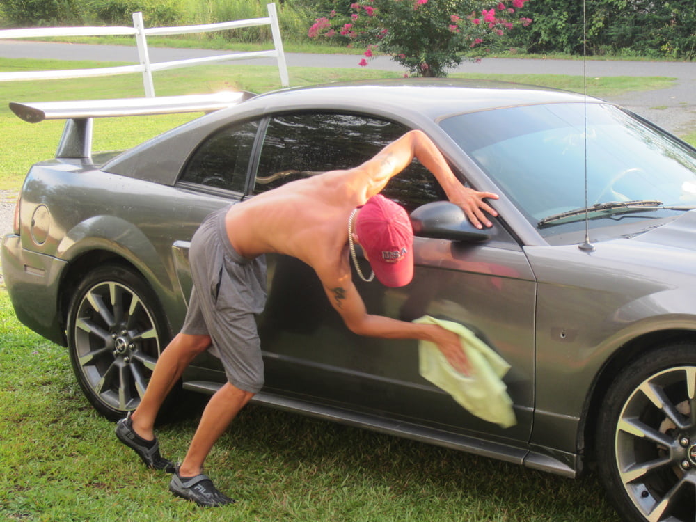 hot guy washing car #107004399