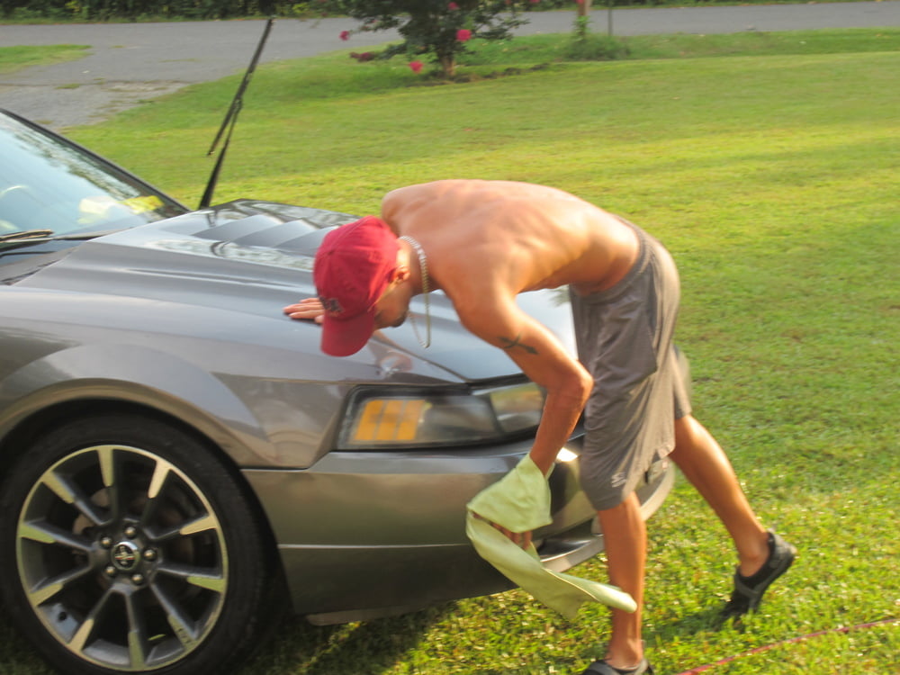 hot guy washing car #107004402