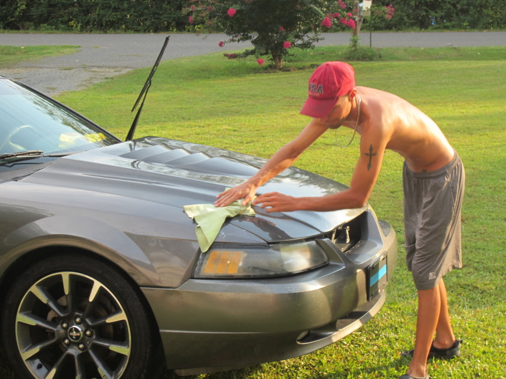 hot guy washing car #107004404