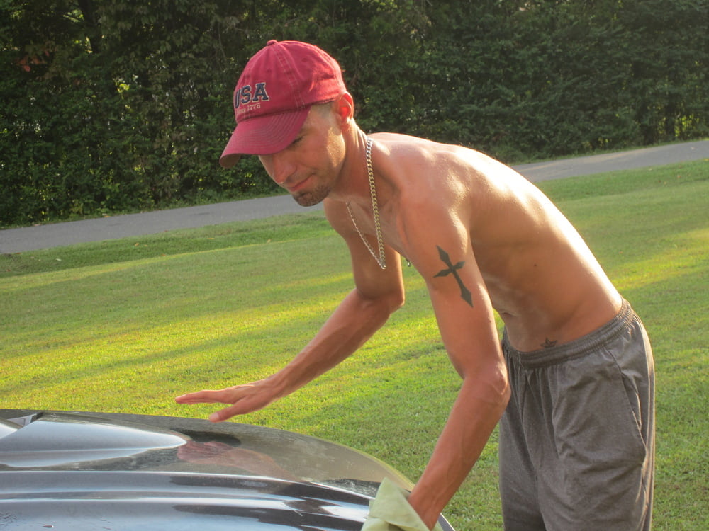 hot guy washing car #107004416