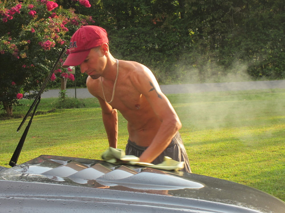 hot guy washing car #107004424