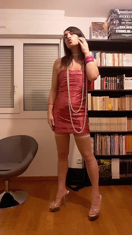 Tygra bitch in her pink sexy dress. #107082288