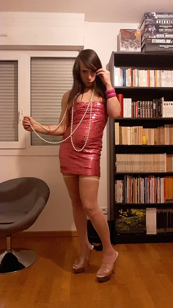 Tygra bitch in her pink sexy dress. #107082295