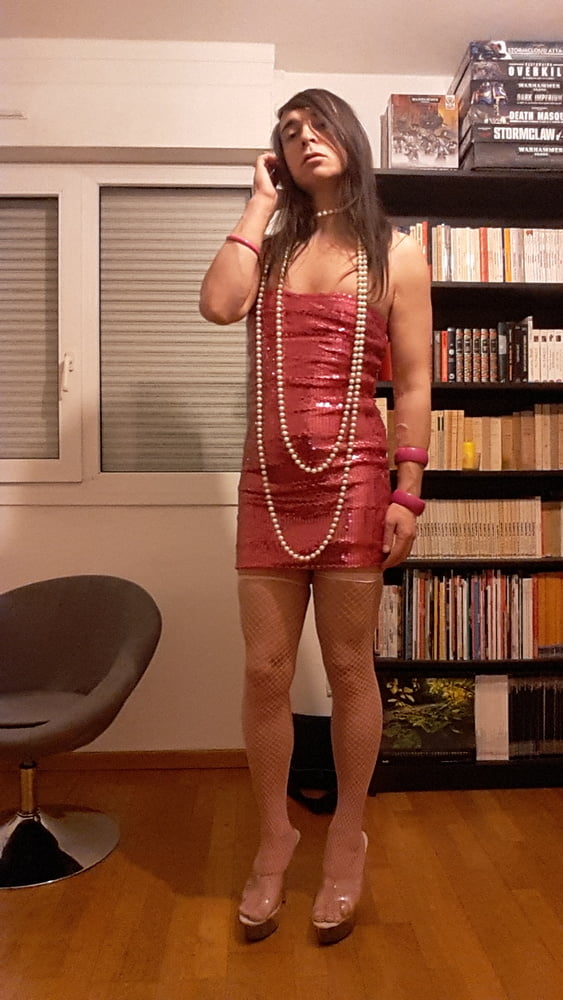 Tygra bitch in her pink sexy dress. #107082297