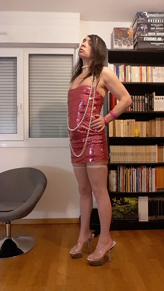 Tygra bitch in her pink sexy dress. #107082301