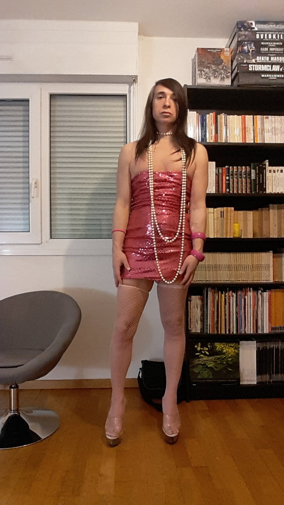 Tygra bitch in her pink sexy dress. #107082305
