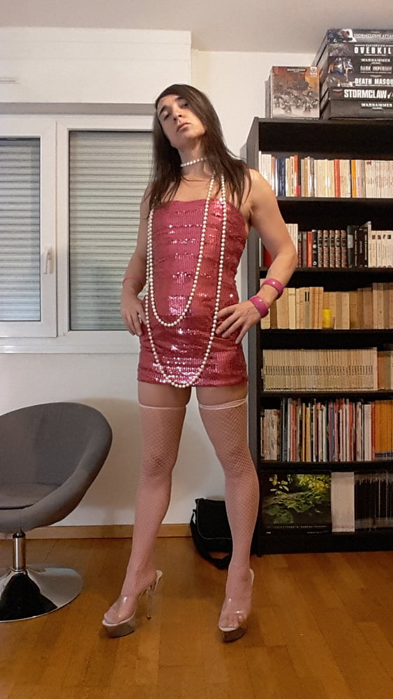 Tygra bitch in her pink sexy dress. #107082307