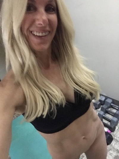 Fit as fuck blonde MILF with big fake tits #92135572