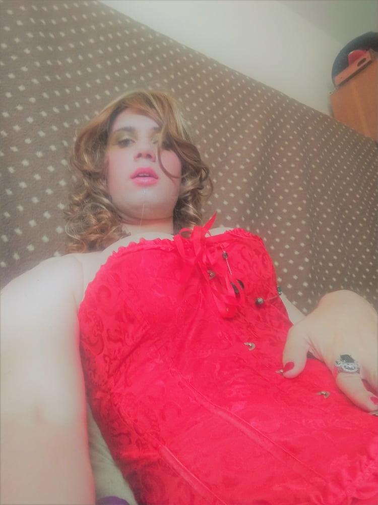 Sissy bitch in red corset #106979141