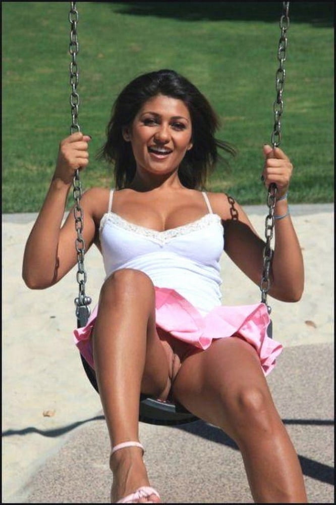 Up skirt while swinging without panties #91411630
