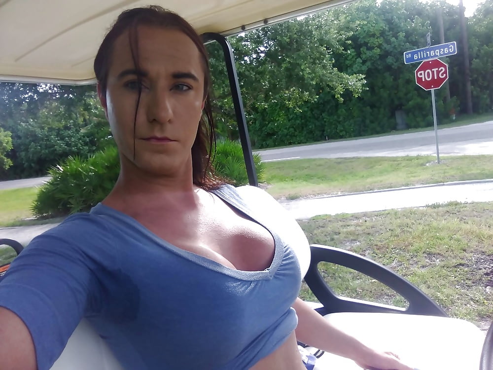 Riding around in a golf cart #106851578