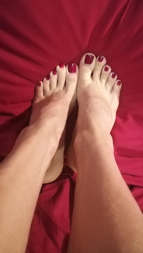 Foot Tease on Red Sheets #107091832