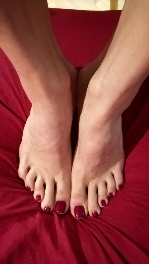 Foot Tease on Red Sheets #107091838