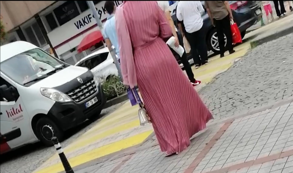 Hijab walking sexy ass and feet #89431412