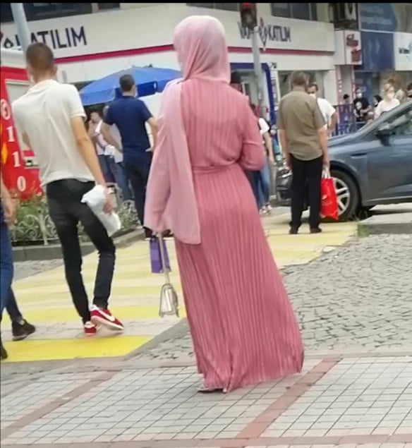 Hijab walking sexy ass and feet #89431424