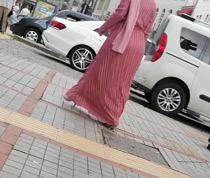 Hijab walking sexy ass and feet #89431454