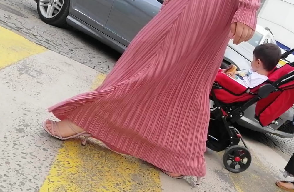 Hijab walking sexy ass and feet #89431469