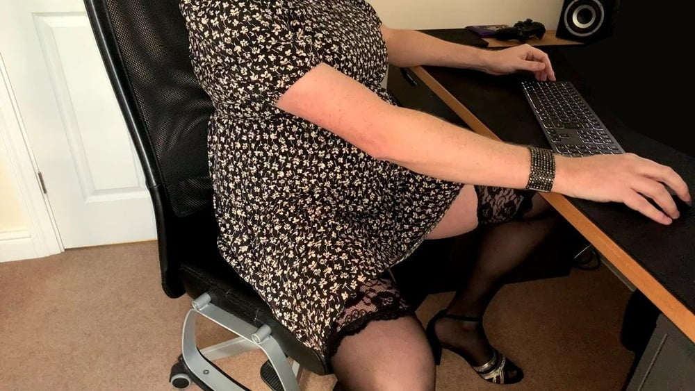 Black Dress and Gold Shoes #107085681