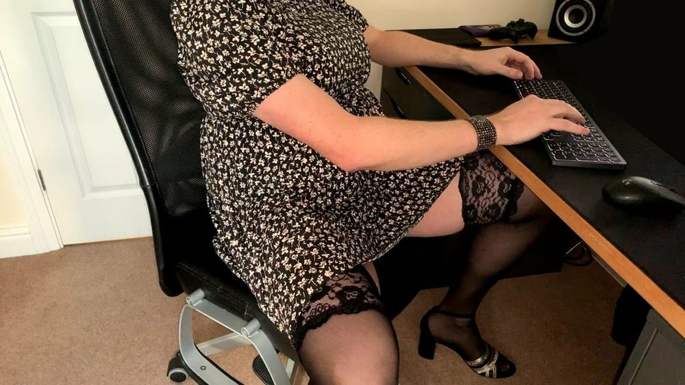 Black Dress and Gold Shoes #107085684