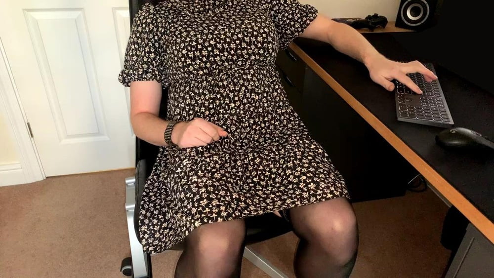 Black Dress and Gold Shoes #107085692