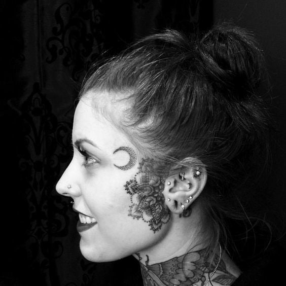 Face tattoo women. #91270369