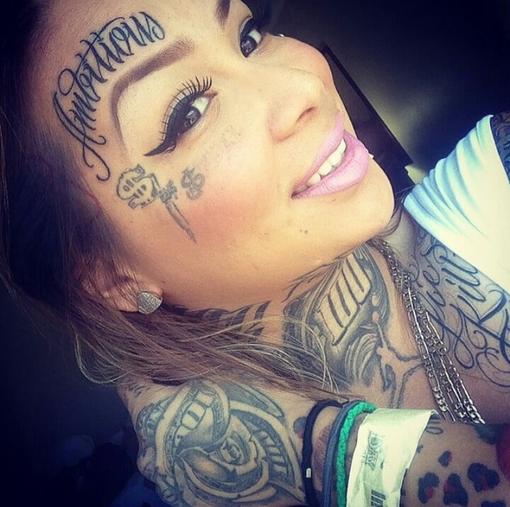 Face tattoo women. #91270526