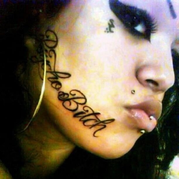 Face tattoo women. #91270640