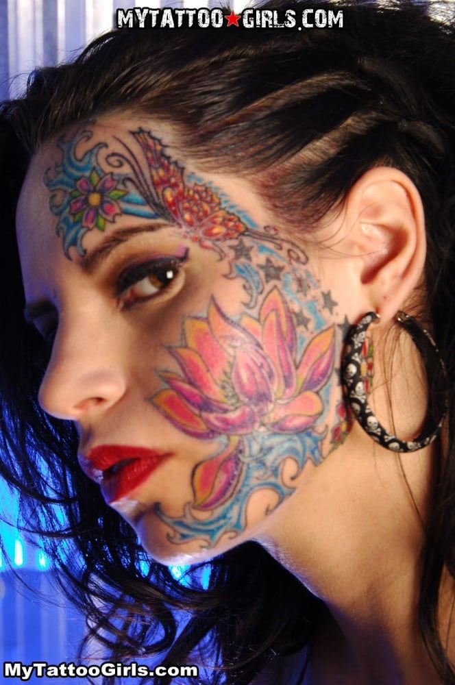 Face tattoo women. #91270688