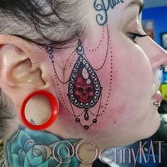 Face tattoo women. #91270706