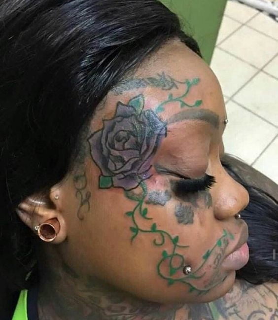 Face tattoo women. #91270740