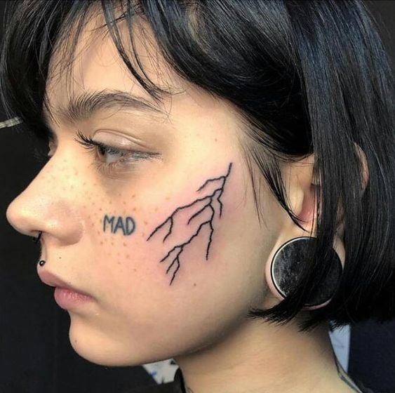 Face tattoo women. #91270779