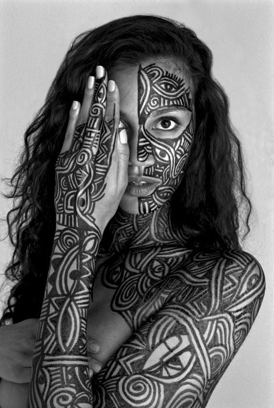 Face tattoo women. #91270816