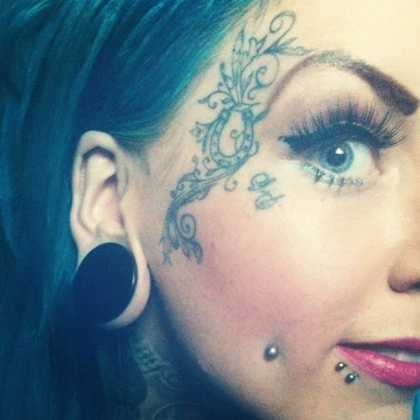 Face tattoo women. #91270886