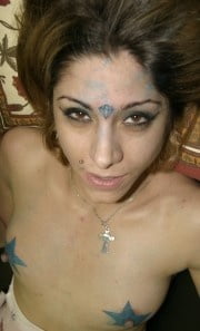 Face tattoo women. #91270907