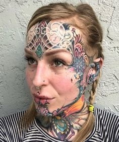 Face tattoo women. #91270933