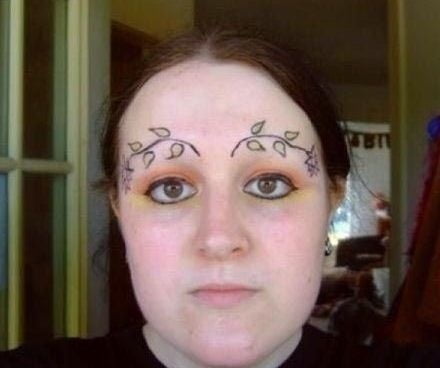 Face tattoo women. #91270961