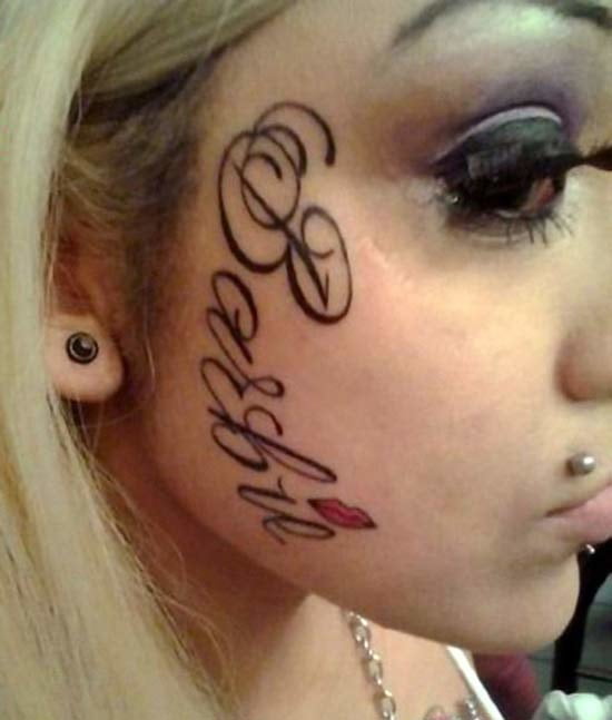 Face tattoo women. #91271007