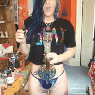 Smoking Sexy Tabako Weed Hooker Joint  Gif Mix #103310551
