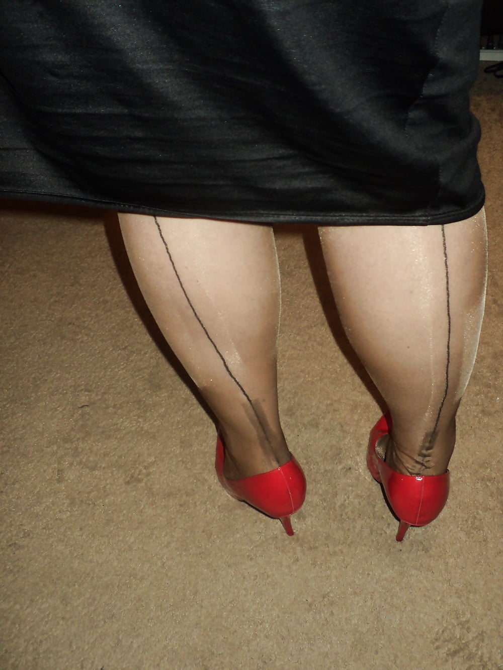 contrasted seamed stockings #106932126