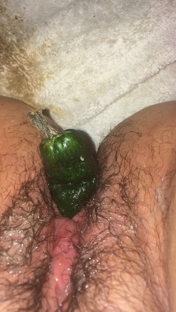 Fucking my pussy with cucumber mm