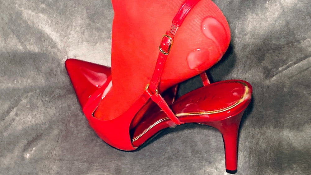 My red nylon-heels #89318291