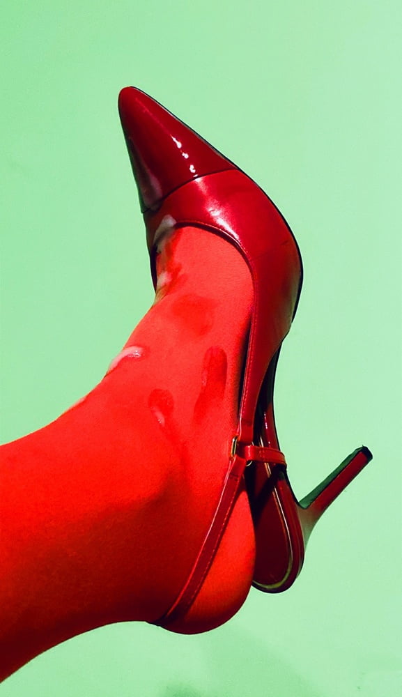 My red nylon-heels #89318292