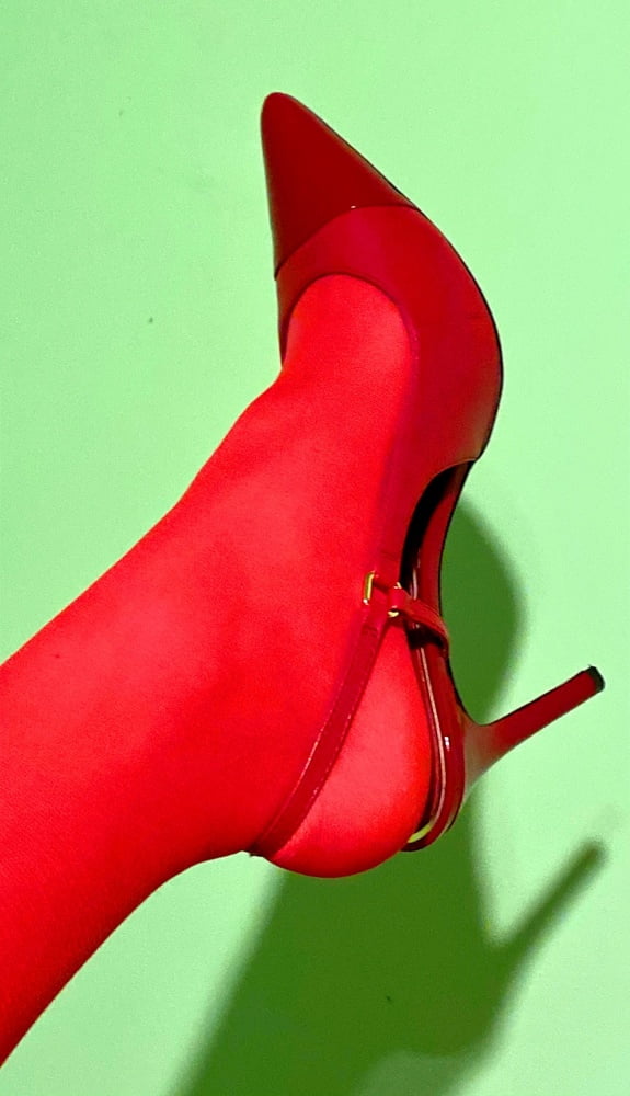 My red nylon-heels #89318294