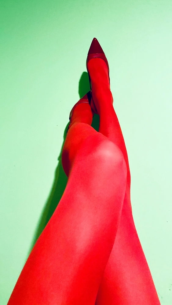 My red nylon-heels #89318296