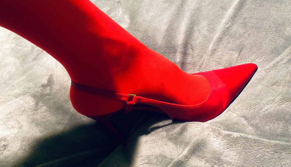 My red nylon-heels #89318298