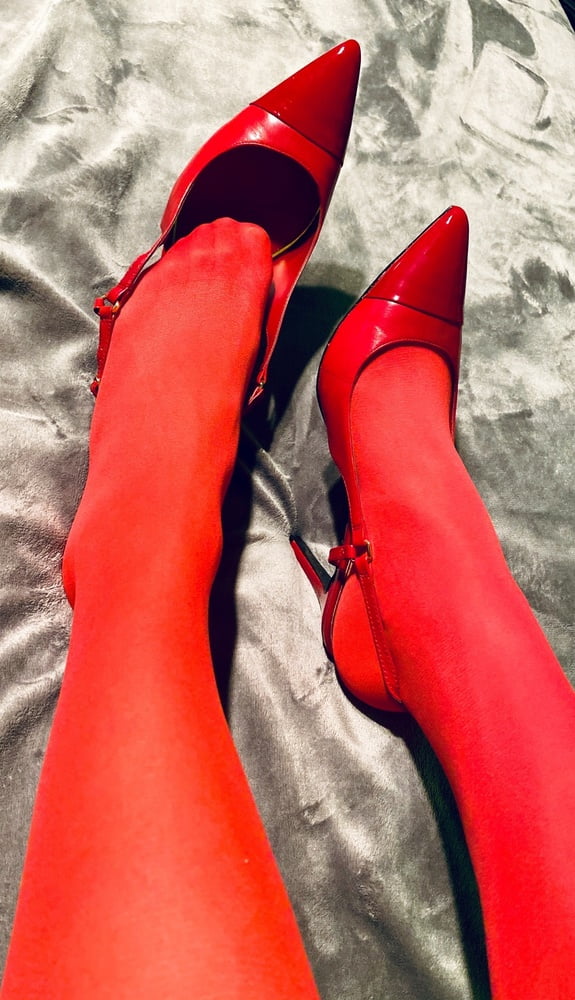 My red nylon-heels #89318299