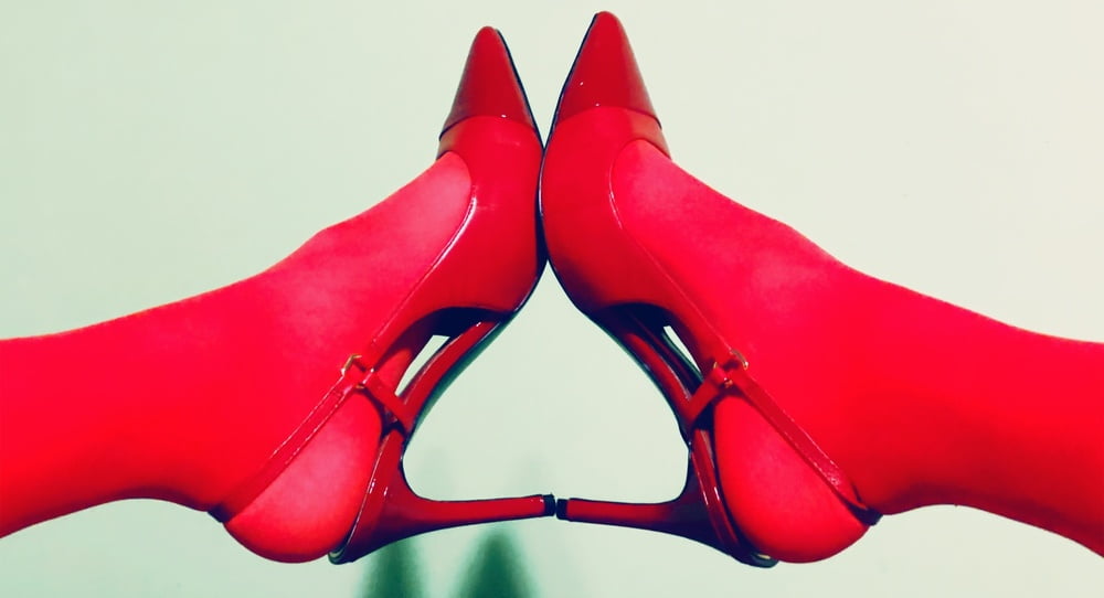 My red nylon-heels #89318300