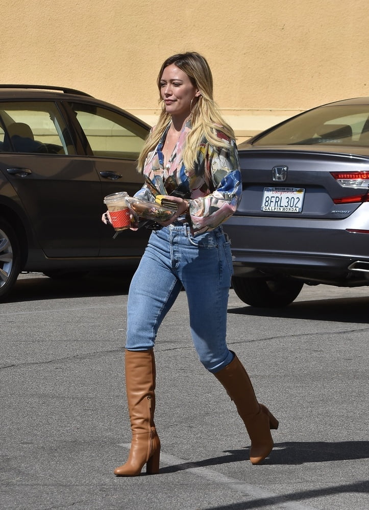 Female Celebrity Boots &amp; Leather - Hilary Duff #103098875